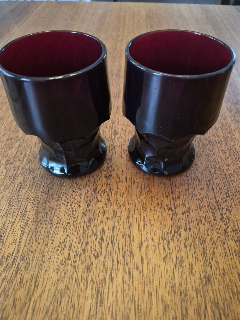 Vintage Anchor Hocking Ruby Red Glass Tumbler Pair 8oz